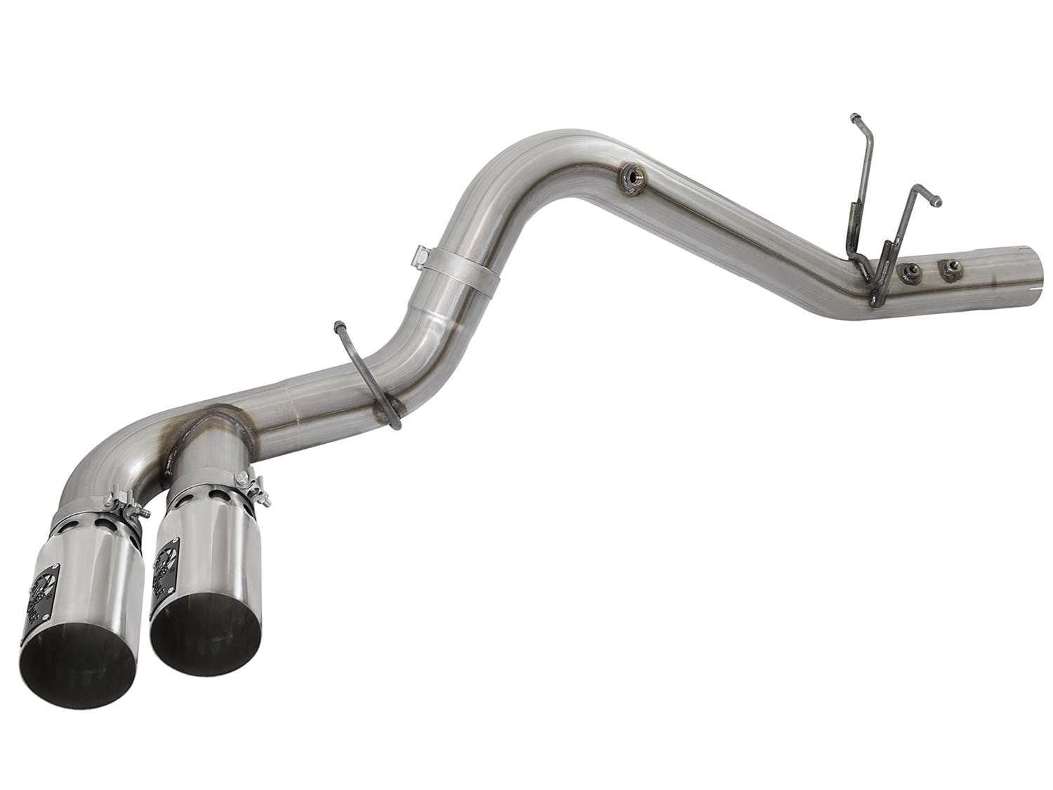 AFE 49-44089-P Rebel XD Series 4in 409 Stainless Steel DPF-Back Exhaust w/Dual Polished Tips