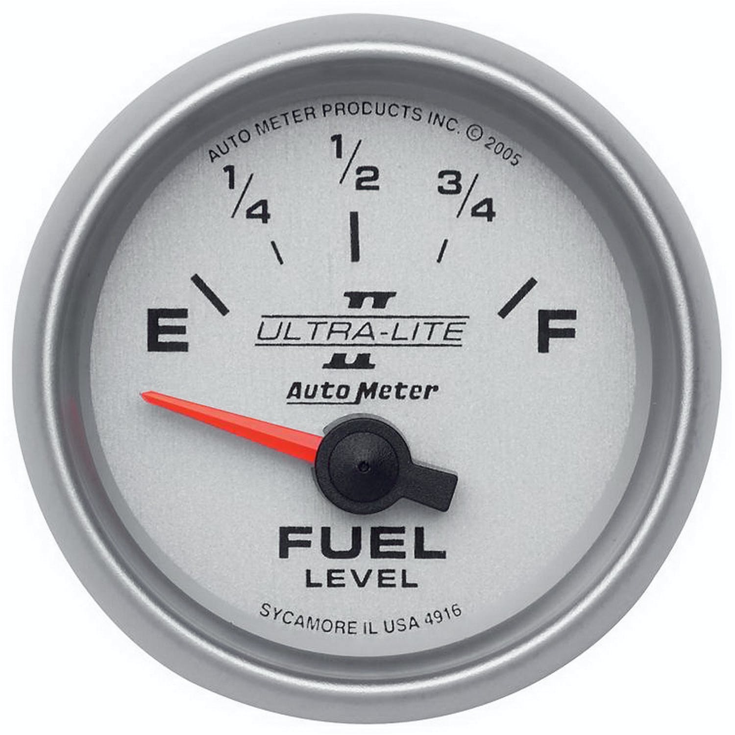 AutoMeter Products 4916 Electric Fuel Level Gauge 2 1/16 in. 240 Ohms Empty 33
