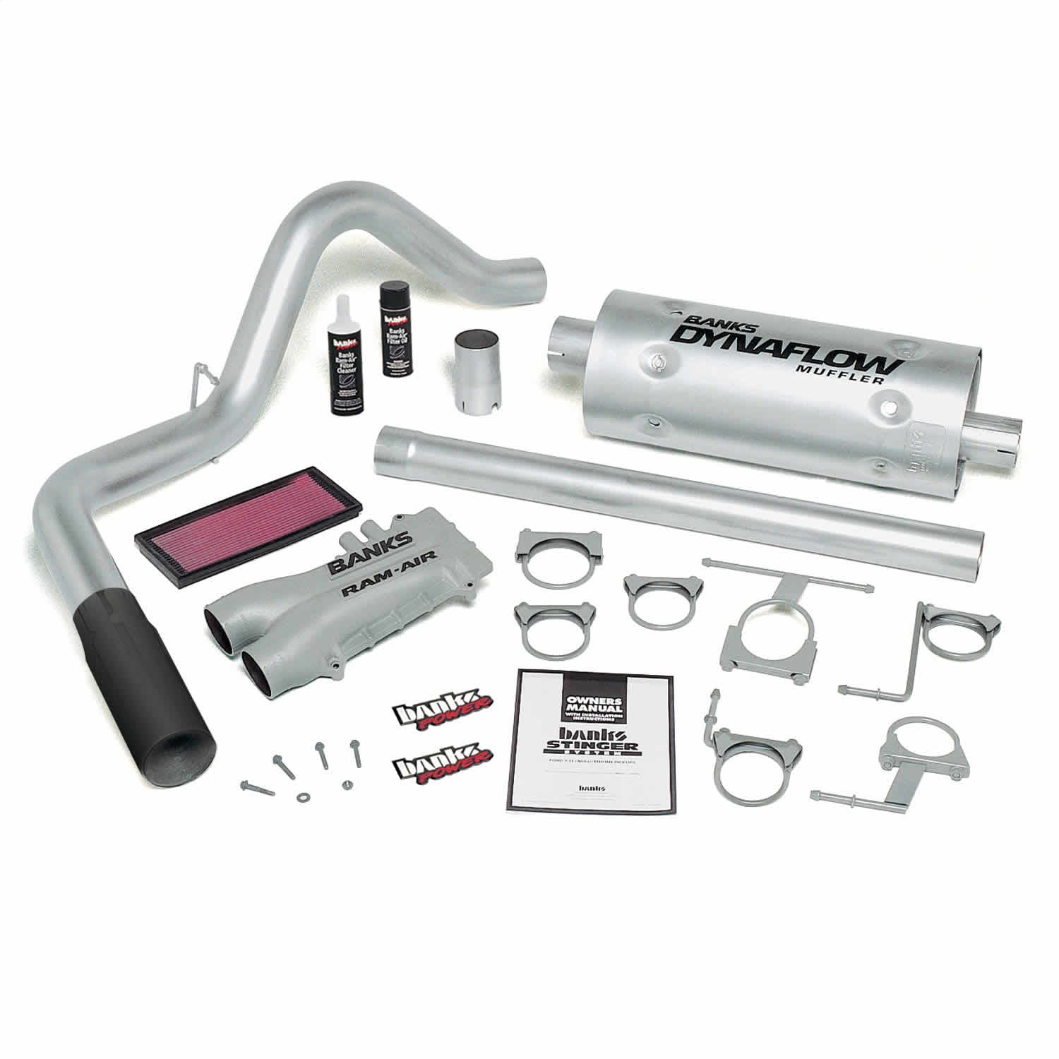 Banks Power 49252-B Stinger System; Single Exh; S/S-Black Tip-1993-97 Ford 460 Ext/Crew; Auto