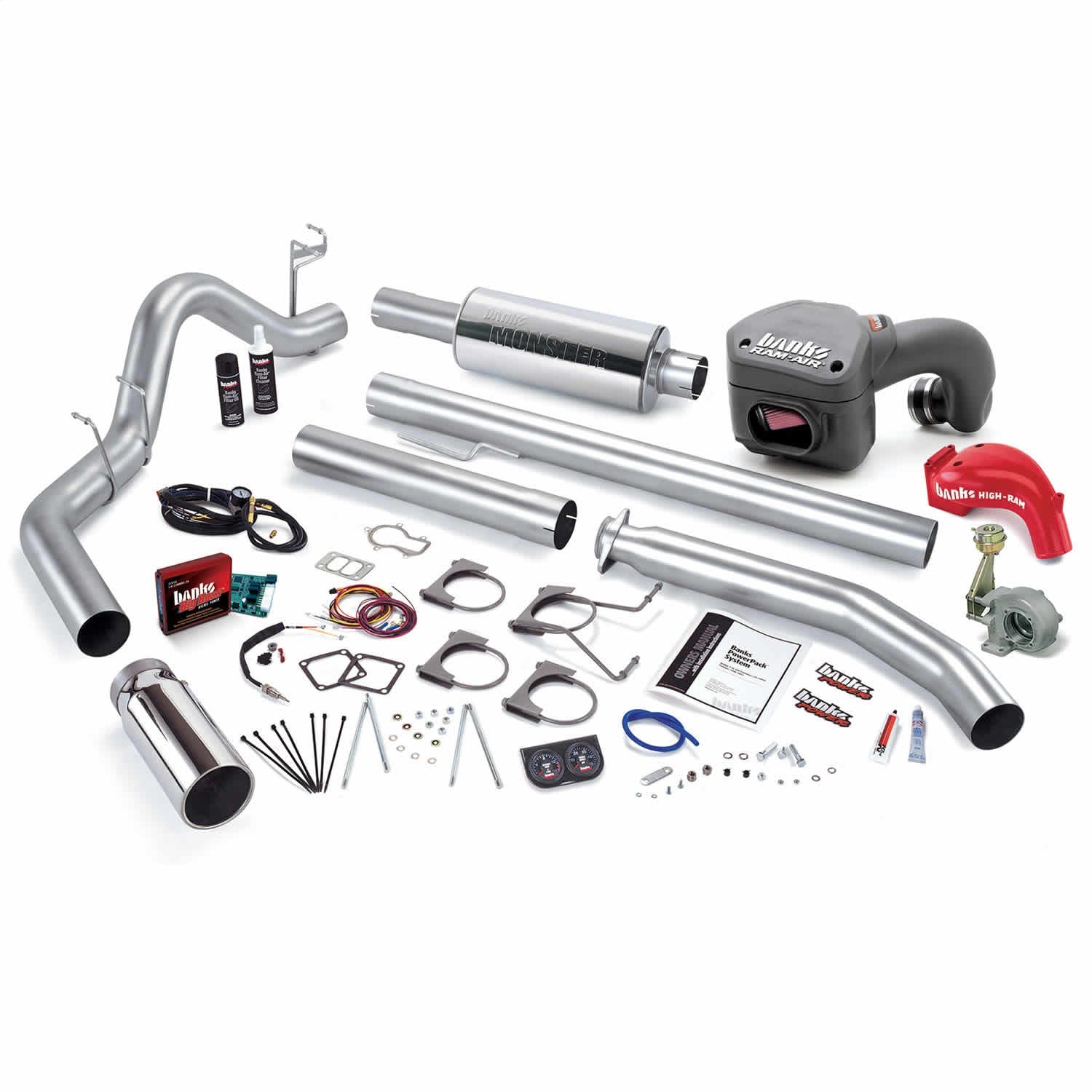 Banks Power 49391 Powerpack System; Single Exh; S/S-Chrome Tip-1998 1/2-00 Dodge 5.9L; Ext Cb