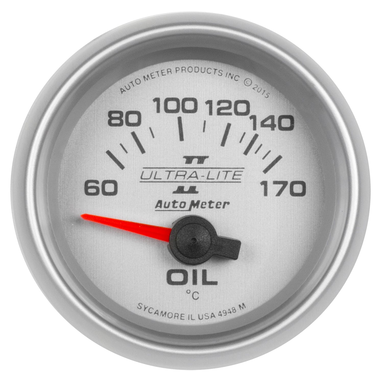 AutoMeter Products 4948-M GAUGE; OIL TEMP; 2 1/16in.; 60-170° F; ELECTRIC; ULTRA-LITE II