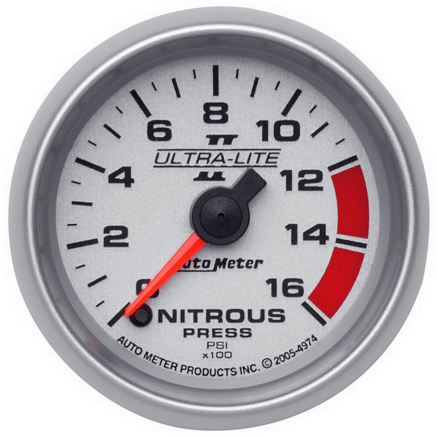 AutoMeter Products 4974 Gauge; Nitrous Pressure; 2 1/16in.; 1600psi; Digital Stepper Motor; Ultra-Lite I