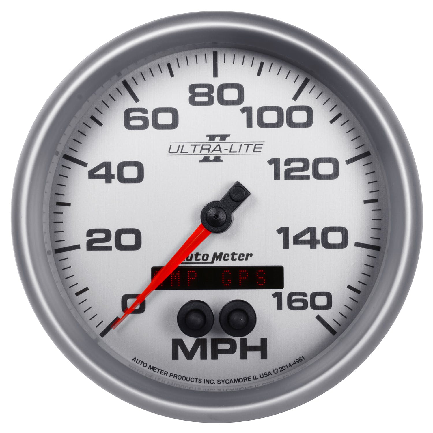 AutoMeter Products 4981 Gauge; Speedometer; 5in.; 160mph; GPS; Ultra-Lite II