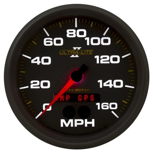 AutoMeter Products 4981 Gauge; Speedometer; 5in.; 160mph; GPS; Ultra-Lite II