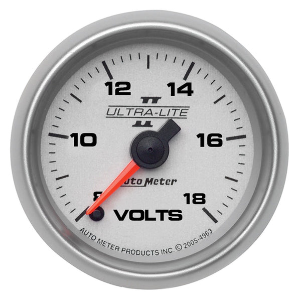 AutoMeter Products 4991 GAUGE; VOLTMETER; 2 1/16in.; 18V; DIGITAL STEPPER MOTOR; ULTRA-LITE II