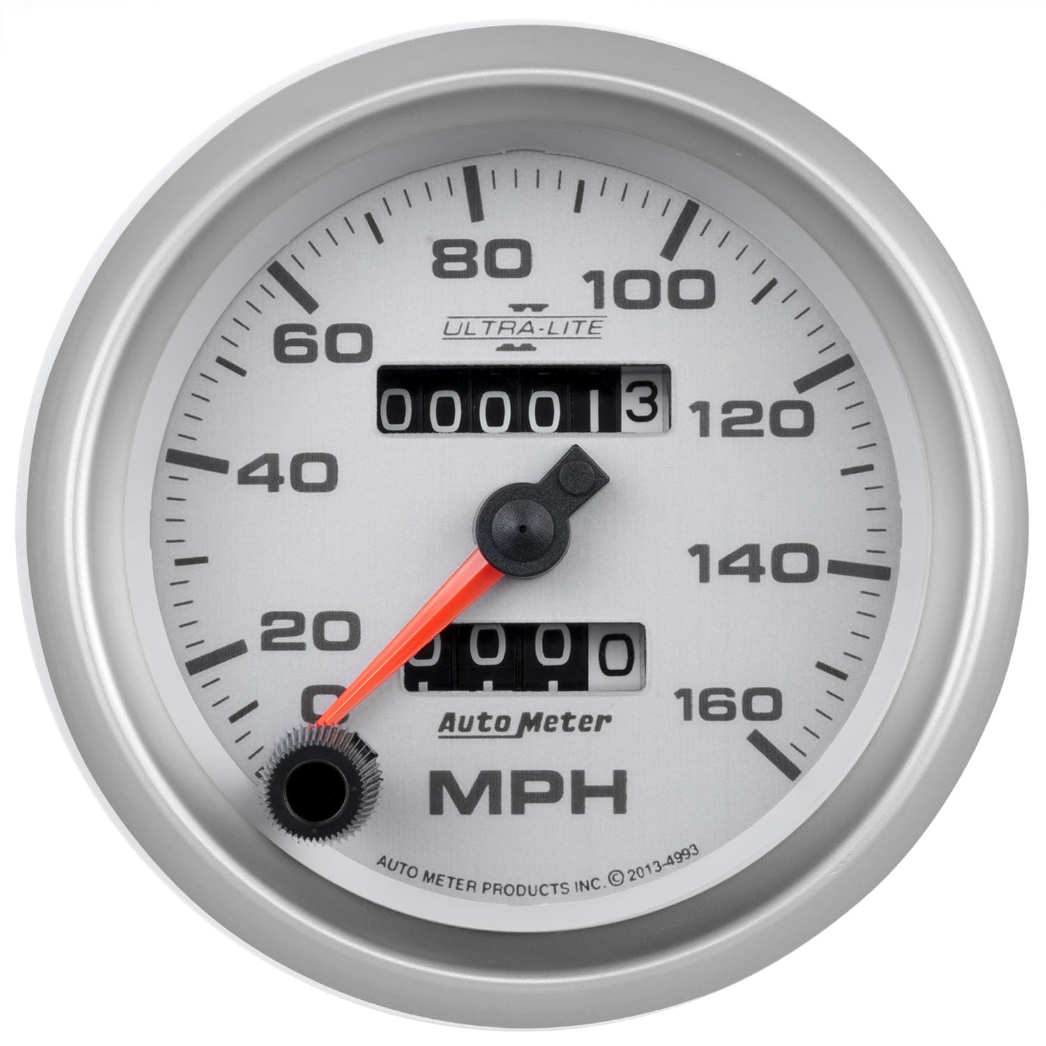 AutoMeter Products 4993 Gauge; Speedometer; 3 3/8in.; 160mph; Mechanical; Ultra-Lite II