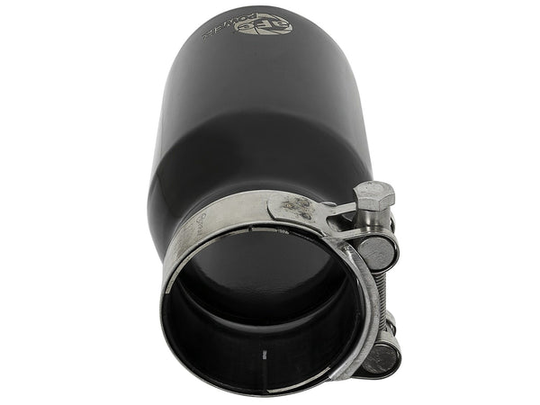 AFE 49T25354-B07 MACH Force-Xp 409 Stainless Steel Single-Wall Exhaust Tip Black; Universal Exit