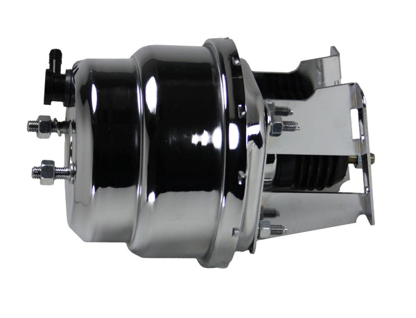 LEED Brakes 4L6B2 7 in Dual Power Booster ,1-1/8in Bore, side valve disc/drum (Chrome)