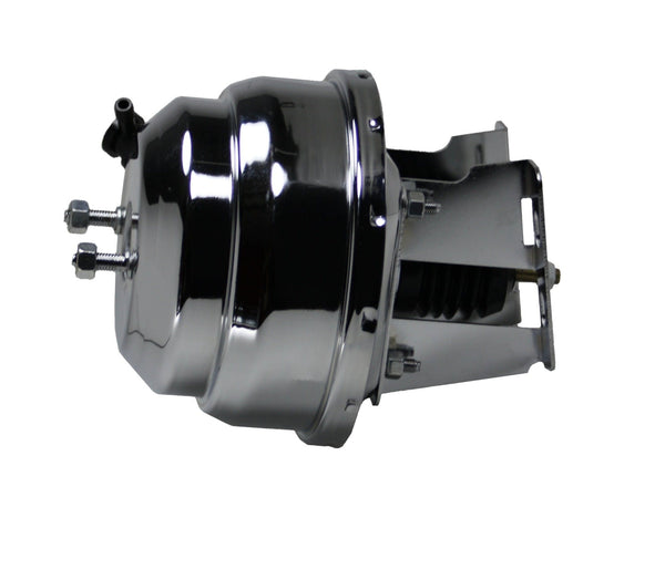 LEED Brakes 4N6 8 in Dual Power Booster ,1-1/8in Bore, (Chrome)