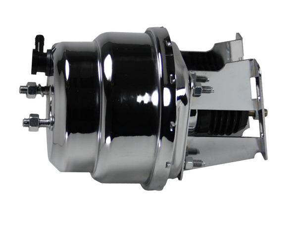 LEED Brakes 4T6 7 in Dual Power Booster ,1-1/8in Bore,  (Chrome)