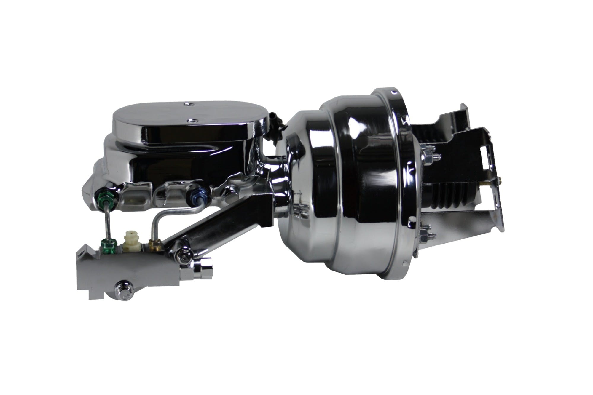LEED Brakes 4V6B4 8 in Dual Power Booster ,1-1/8in Bore, side valve disc/disc (Chrome)