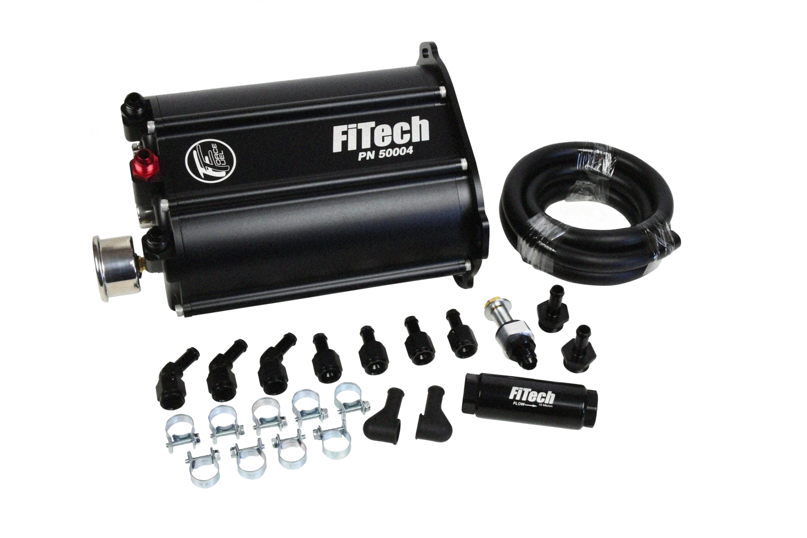 FiTech 93506 Go EFI 4 600 HP Power Adder Bright Alum EFI System w/ Force Fuel Delivery Master