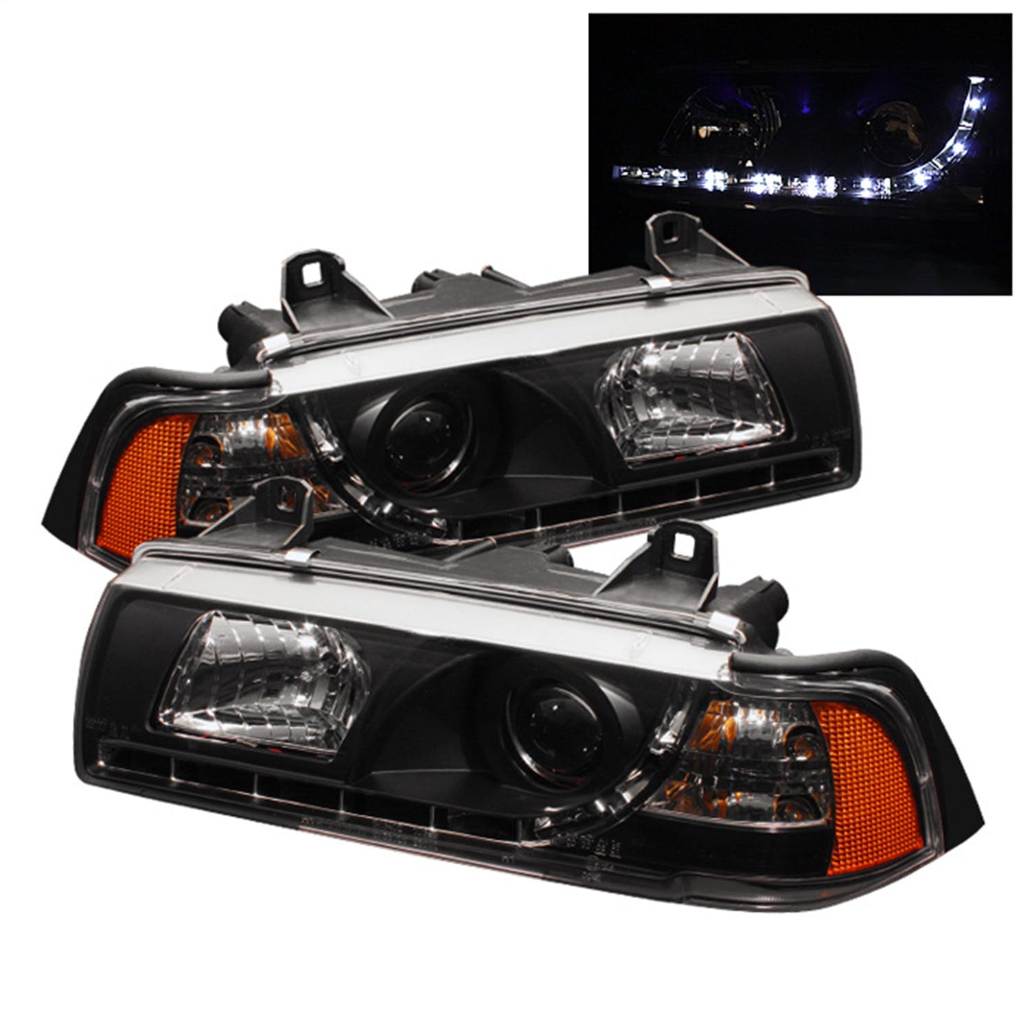 Spyder Auto 5008749 (Spyder) BMW E36 3-Series 92-98 2DR Projector Headlights 1PC-NOT FIT TI MODEL-DR