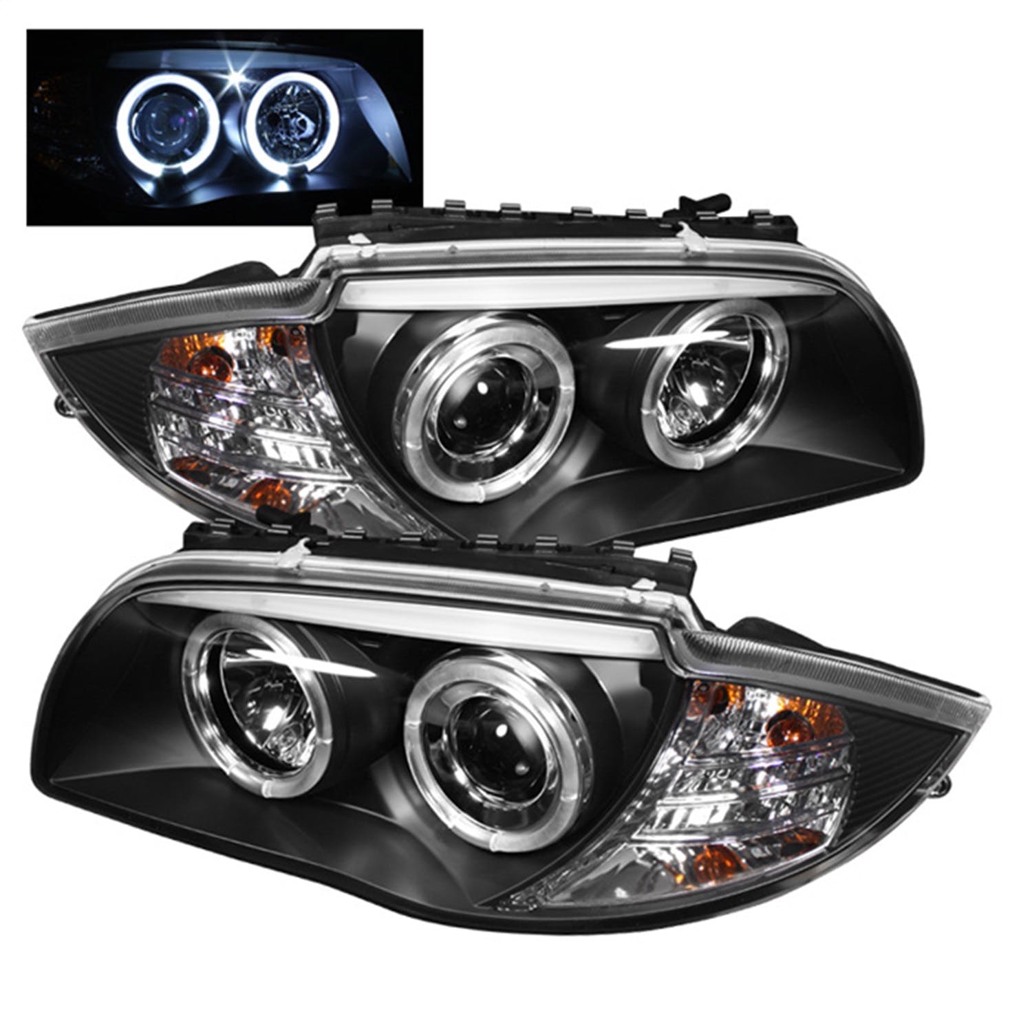 Spyder Auto 5008985 (Spyder) BMW E87 1-Series 08-11 Projector Headlights-LED Halo-Black-High H1 (Inc