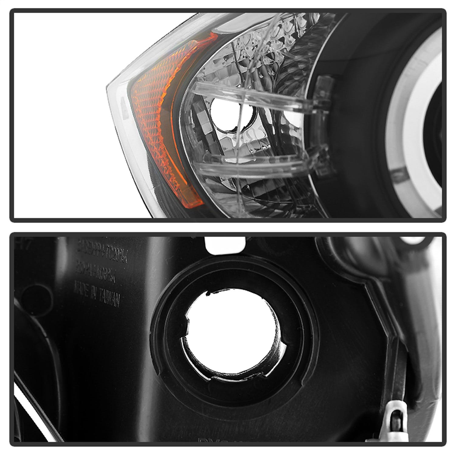 Spyder Auto 5009005 (Spyder) BMW E90 3-Series 06-08 4DR Projector Headlights-LED Halo-Amber Reflecto