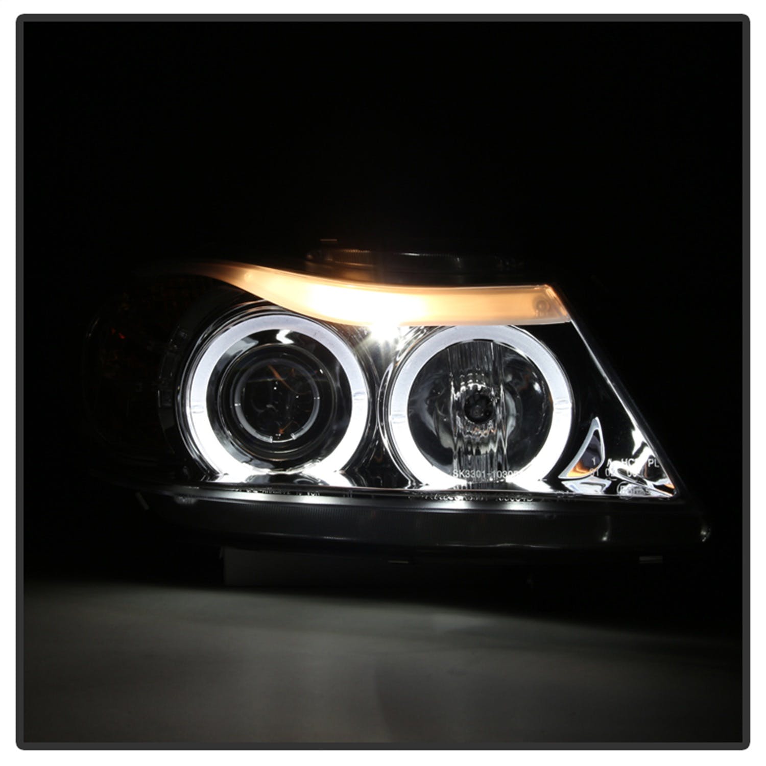 Spyder Auto 5009012 (Spyder) BMW E90 3-Series 06-08 4DR Projector Headlights-LED Halo-Amber Reflecto