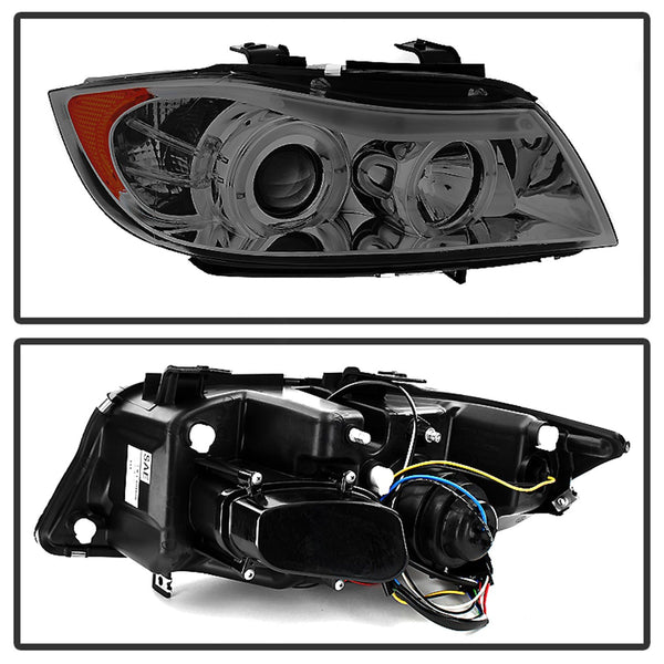 Spyder Auto 5009029 (Spyder) BMW E90 3-Series 06-08 4DR Projector Headlights-LED Halo-Amber Reflecto