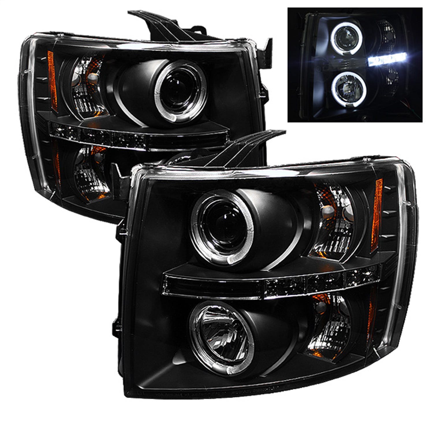 Spyder Auto 5009494 (Spyder) Chevy Silverado 1500 07-13 2500HD/3500HD 07-14 Projector Headlights-LED