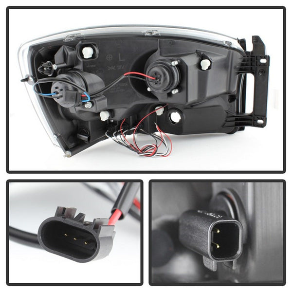 Spyder Auto 5010001 (Spyder) Dodge Ram 1500 06-08/Ram 2500/3500 06-09 Projector Headlights-LED Halo-