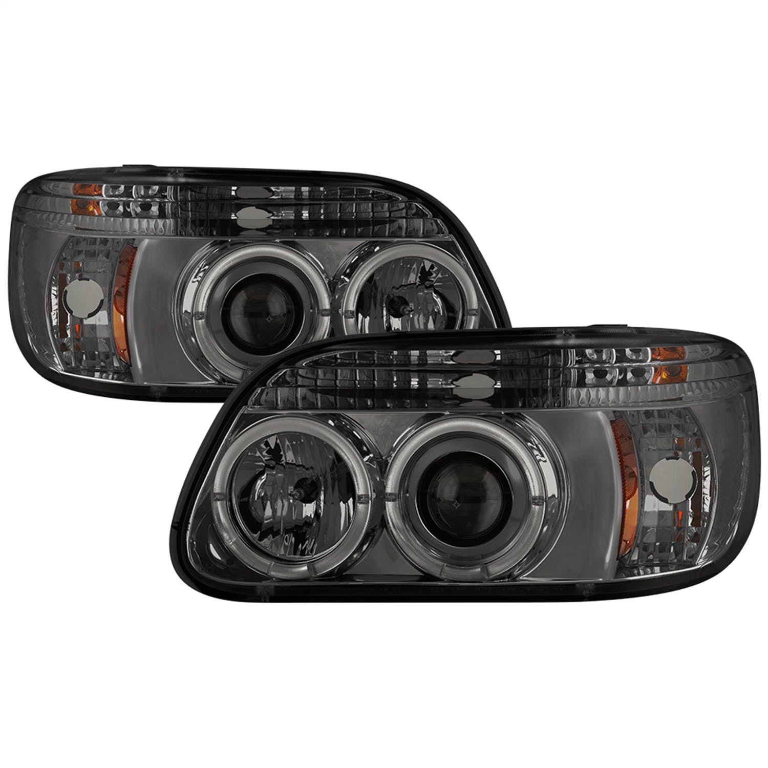 Spyder Auto 5010155 (Spyder) Ford Explorer 95-01 1PC Projector Headlights-LED Halo-Smoke-High H1 (In