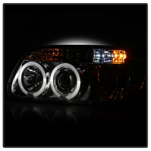 Spyder Auto 5010155 (Spyder) Ford Explorer 95-01 1PC Projector Headlights-LED Halo-Smoke-High H1 (In