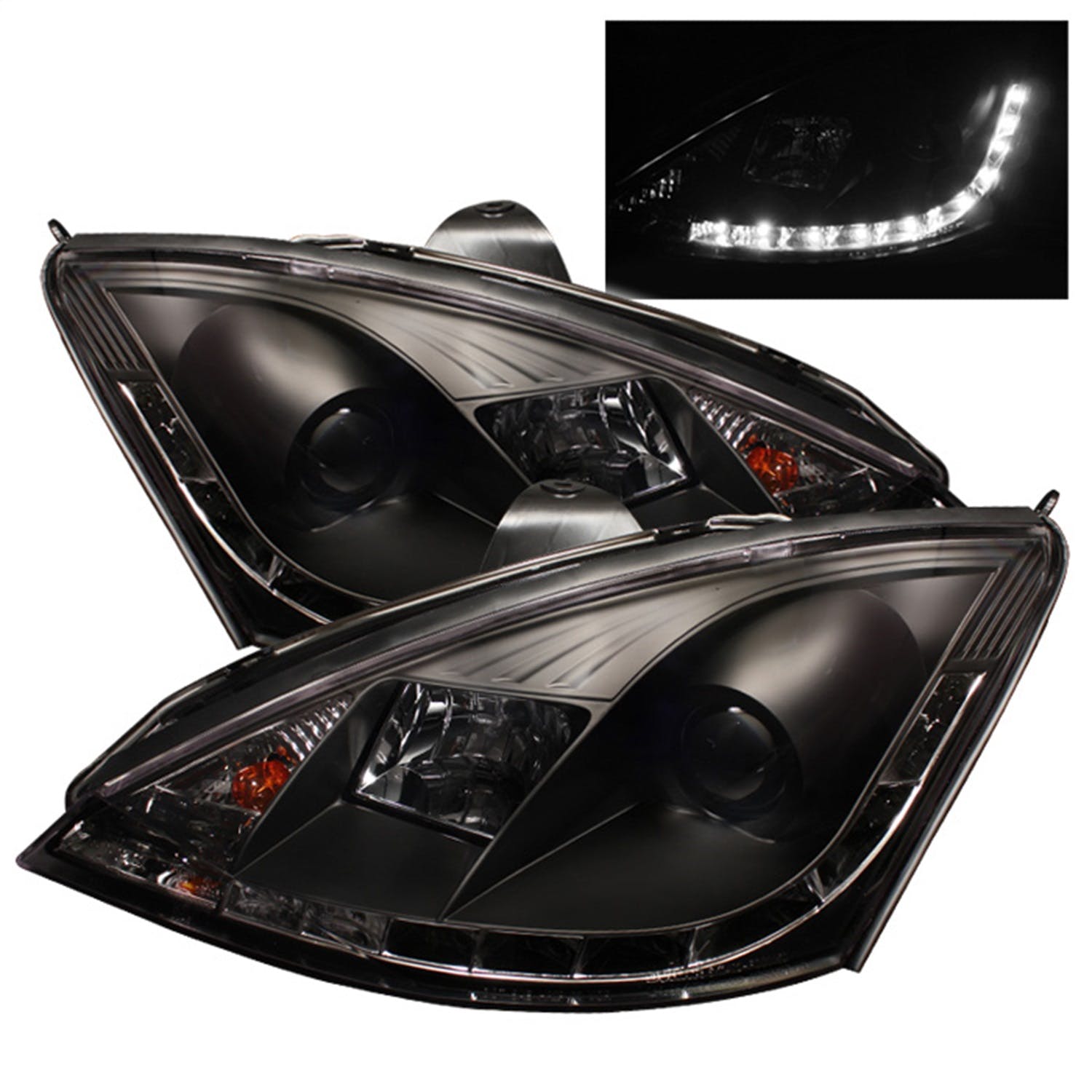 Spyder Auto 5010162 (Spyder) Ford Focus 00-04 Projector Headlights-( Do Not Fit SVT Model )-DRL-Blac