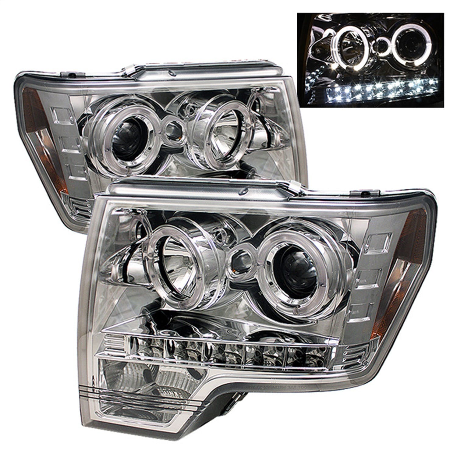 Spyder Auto 5010247 (Spyder) Ford F150 09-14 Projector Headlights-Halogen Model Only ( Not Compatibl