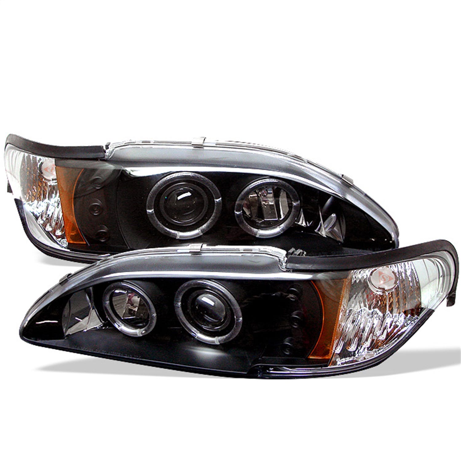 Spyder Auto 5010391 (Spyder) Ford Mustang 94-98 1PC Projector Headlights-LED Halo-Amber Reflector-LE