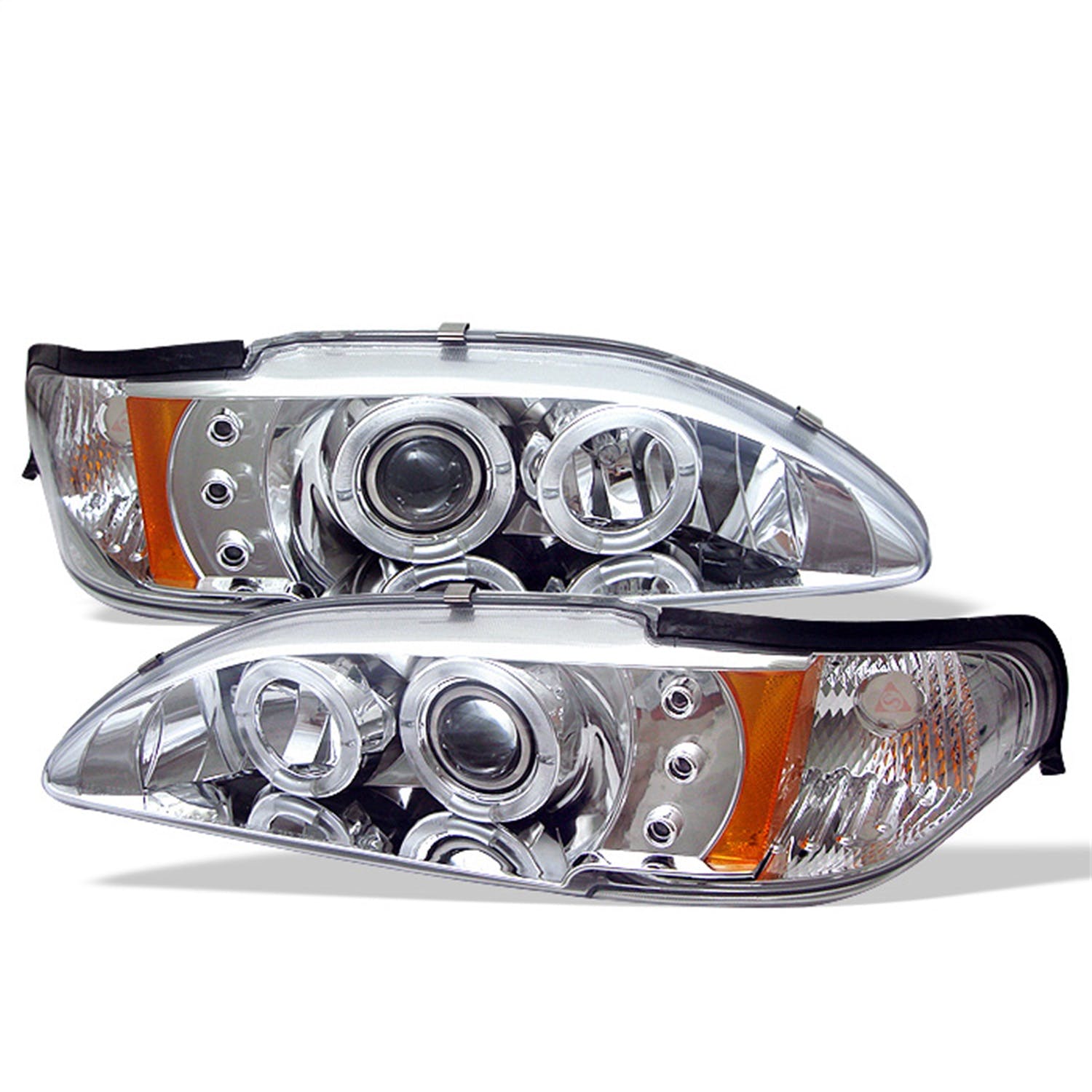 Spyder Auto 5010407 (Spyder) Ford Mustang 94-98 1PC Projector Headlights-LED Halo-Amber Reflector-LE