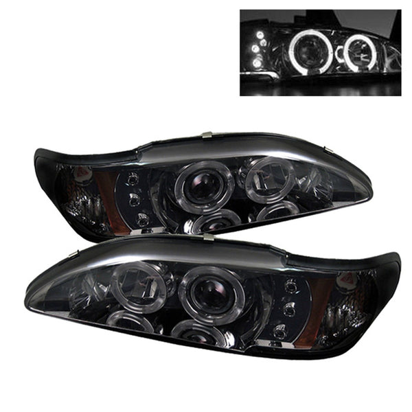 Spyder Auto 5010414 (Spyder) Ford Mustang 94-98 1PC Projector Headlights-LED Halo-Amber Reflector-LE