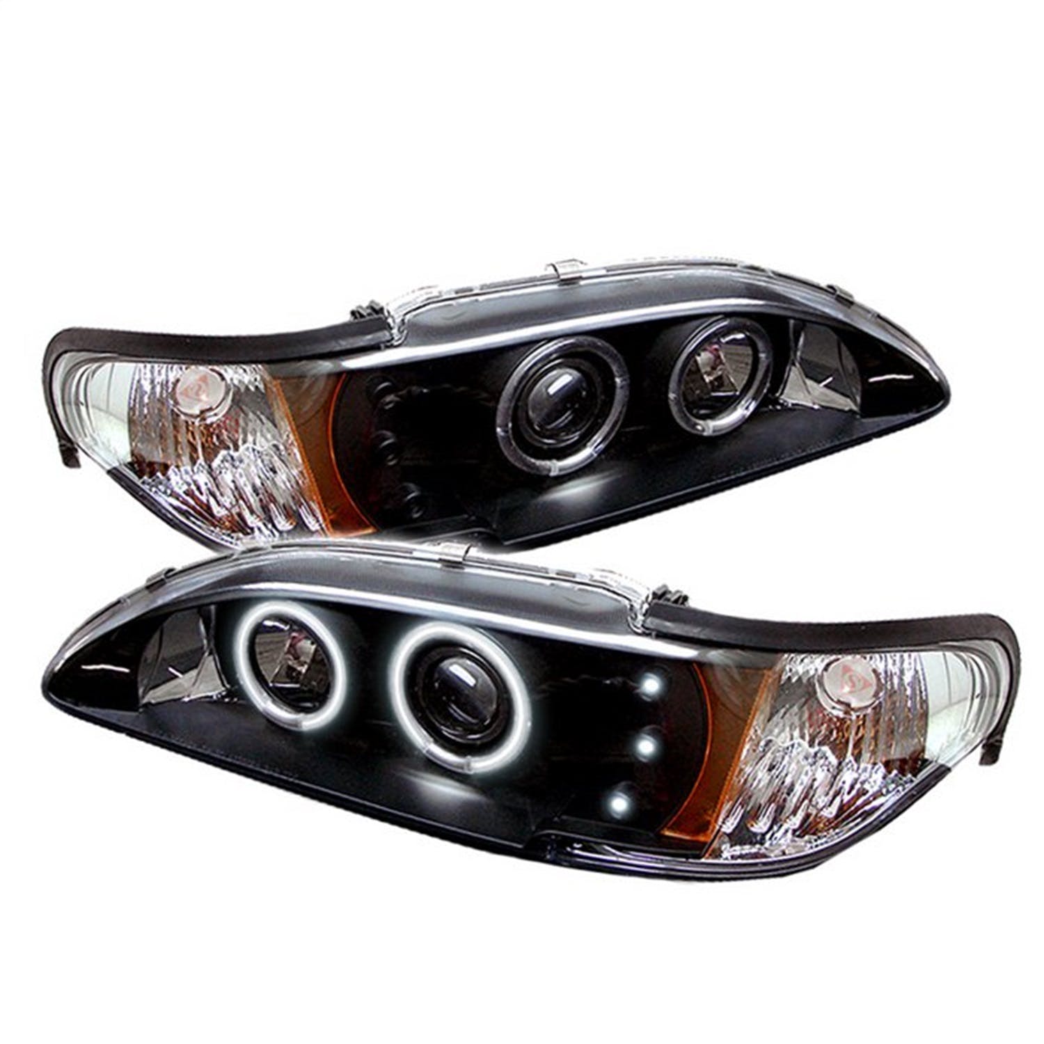 Spyder Auto 5010421 (Spyder) Ford Mustang 94-98 1PC Projector Headlights-CCFL Halo-Amber Reflector-L