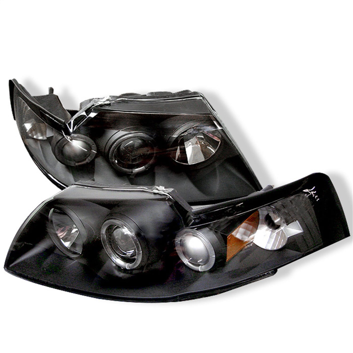 Spyder Auto 5010445 (Spyder) Ford Mustang 99-04 Projector Headlights-LED Halo-Black-High H1 (Include