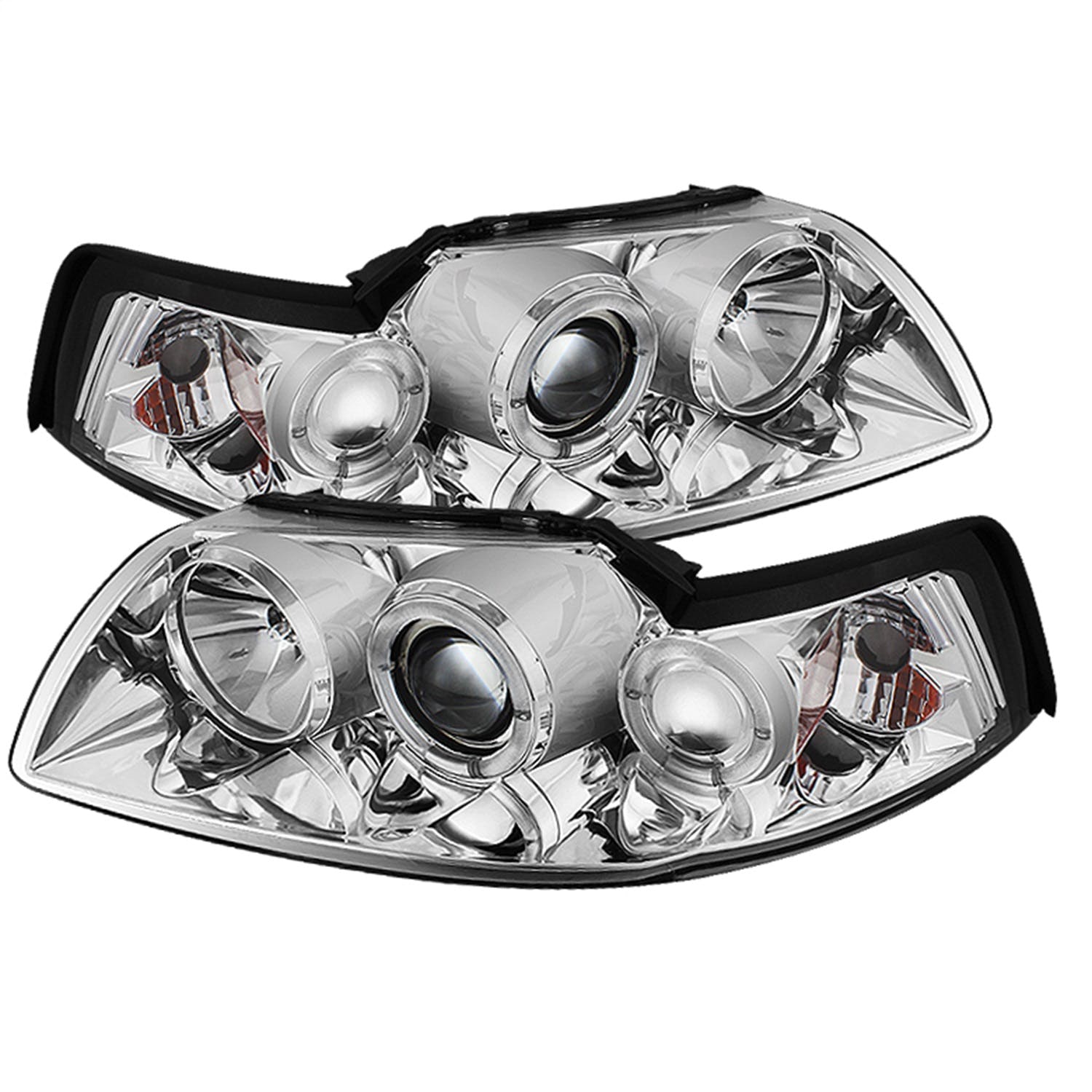 Spyder Auto 5010452 (Spyder) Ford Mustang 99-04 Projector Headlights-LED Halo-Chrome-High H1 (Includ