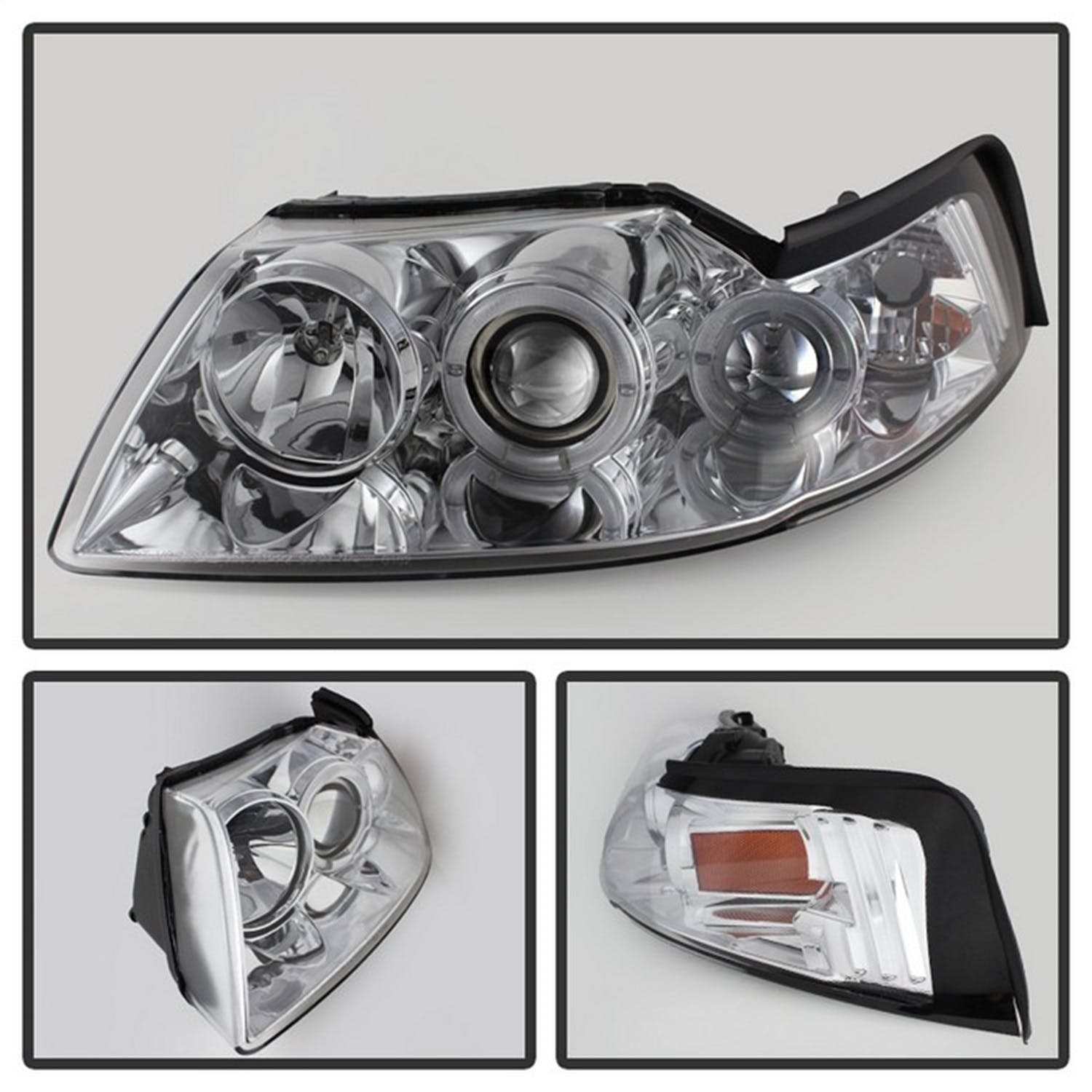 Spyder Auto 5010452 (Spyder) Ford Mustang 99-04 Projector Headlights-LED Halo-Chrome-High H1 (Includ