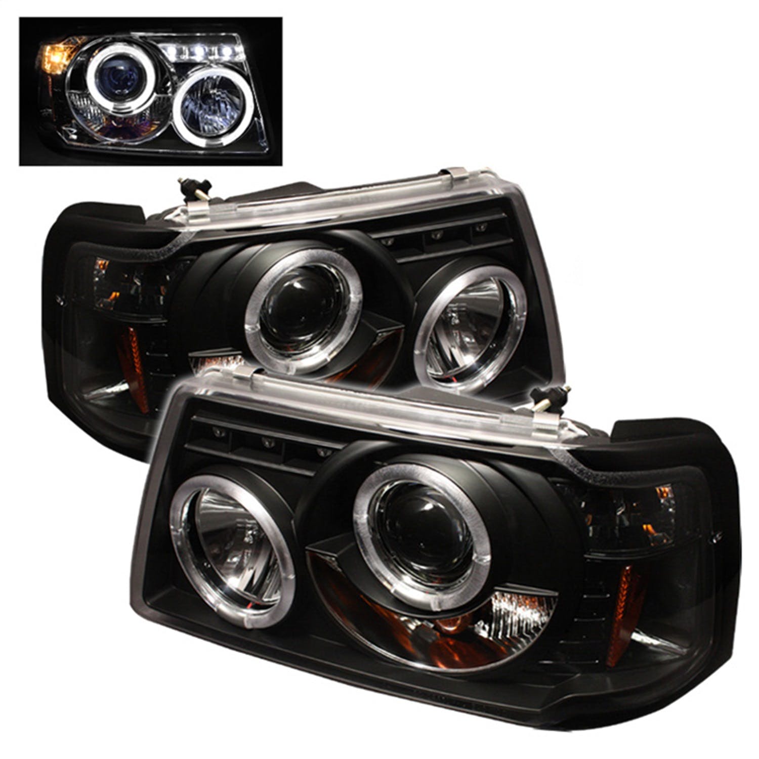 Spyder Auto 5010490 (Spyder) Ford Ranger 01-11 1PC Projector Headlights-LED Halo-LED ( Replaceable L