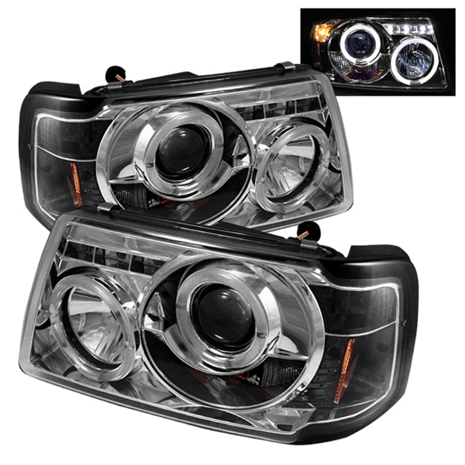 Spyder Auto 5010506 (Spyder) Ford Ranger 01-11 1PC Projector Headlights-LED Halo-LED ( Replaceable L