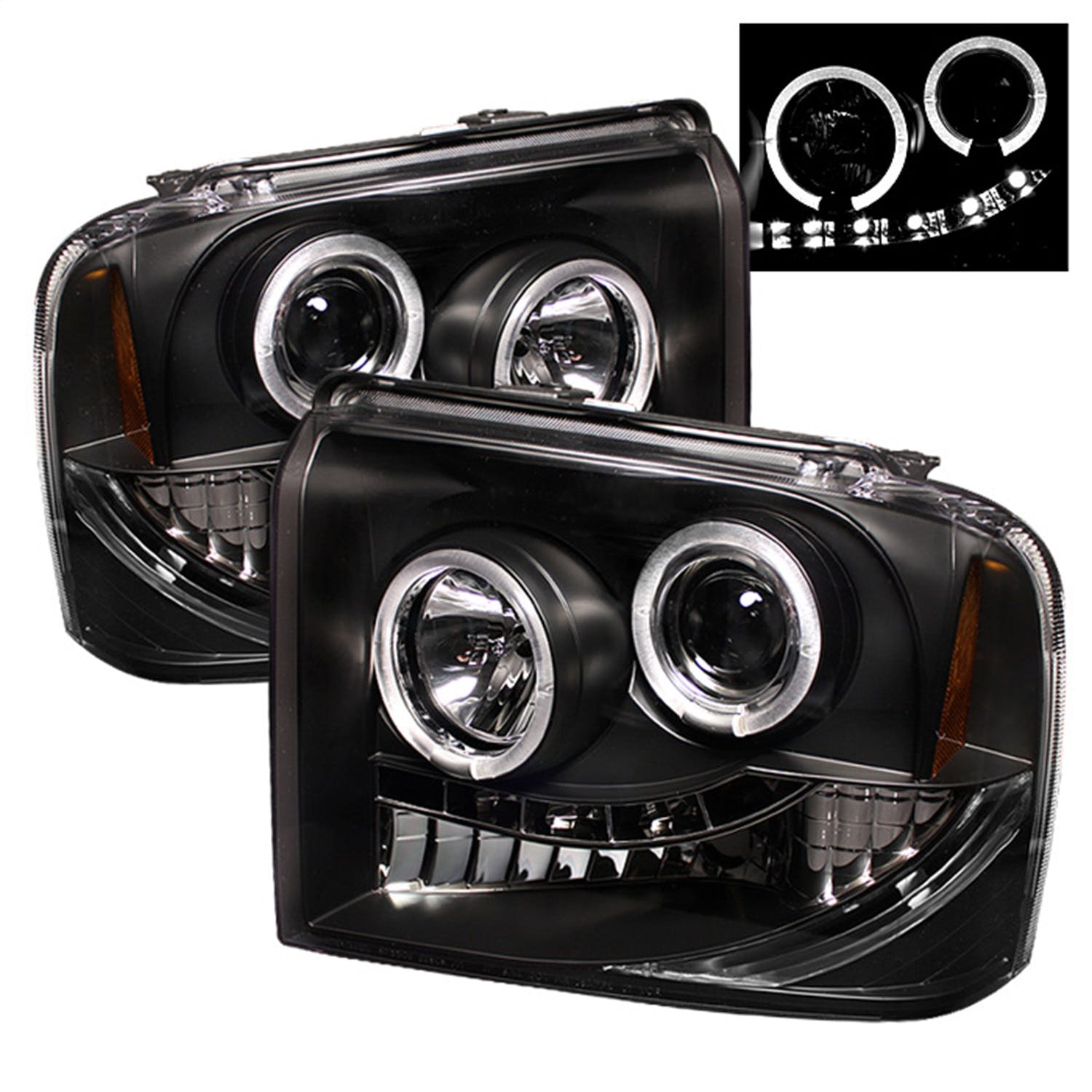 Spyder Auto 5010544 (Spyder) Ford F250/350/450 Super Duty 05-07 Projector Headlights-LED Halo-LED (