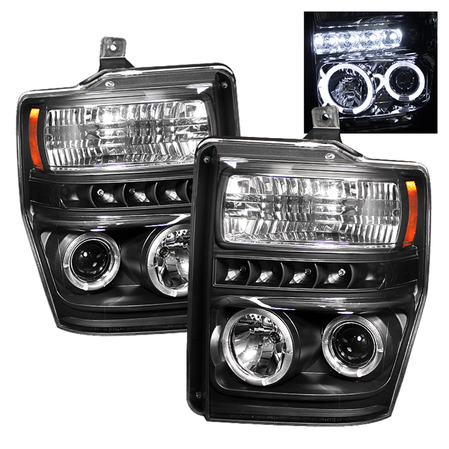 Spyder Auto 5010575 (Spyder) Ford F250/350/450 Super Duty 08-10 Projector Headlights-LED Halo-LED (