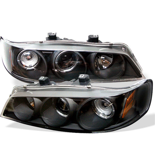 Spyder Auto 5010698 (Spyder) Honda Accord 94-97 1PC Projector Headlights-LED Halo-Amber Reflector-Bl