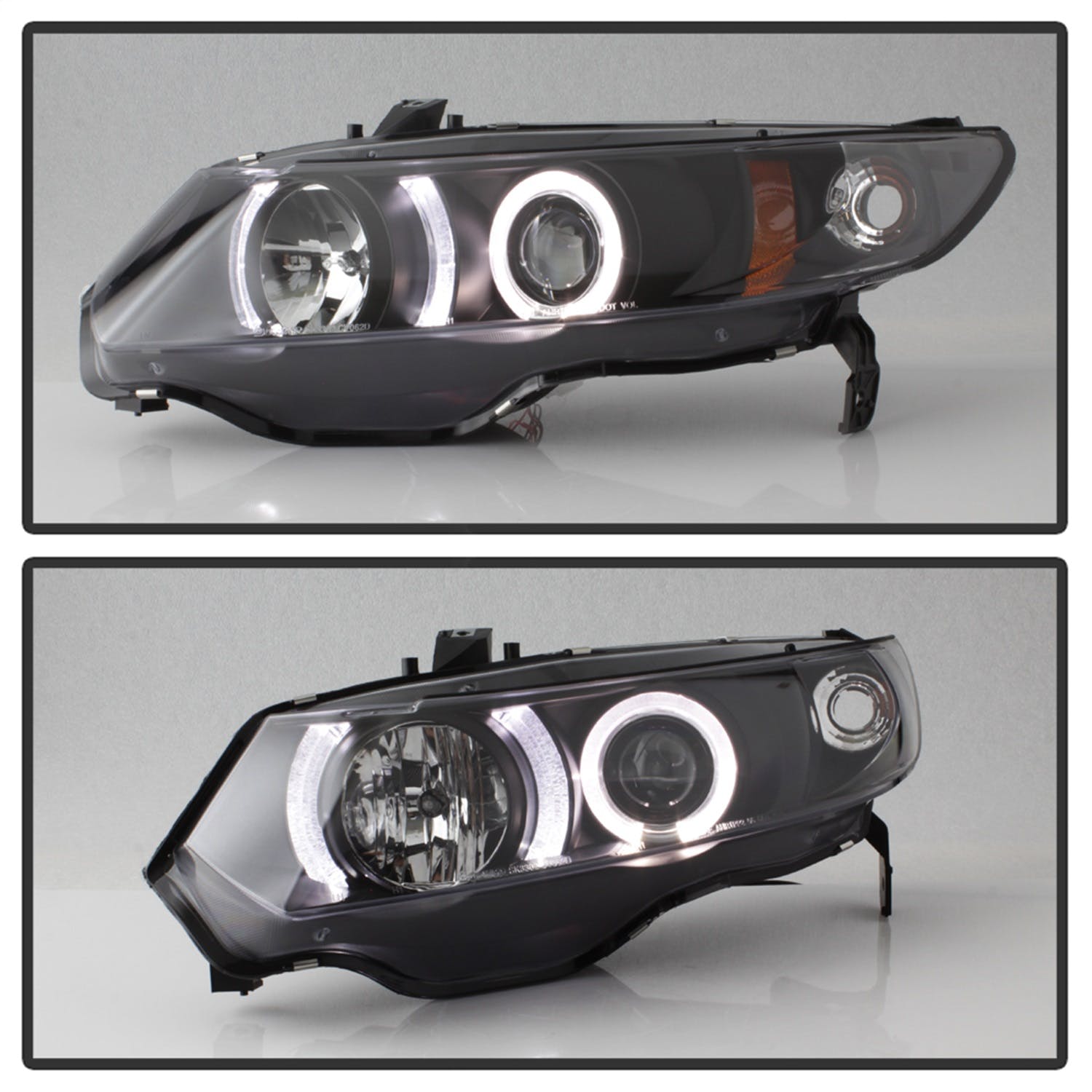 Spyder Auto 5010780 (Spyder) Honda Civic 06-08 2Dr Projector Headlights-LED Halo-Black-High H1 (Incl