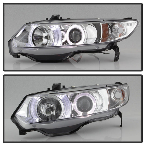 Spyder Auto 5010797 (Spyder) Honda Civic 06-08 2Dr Projector Headlights-LED Halo-Chrome-High H1 (Inc