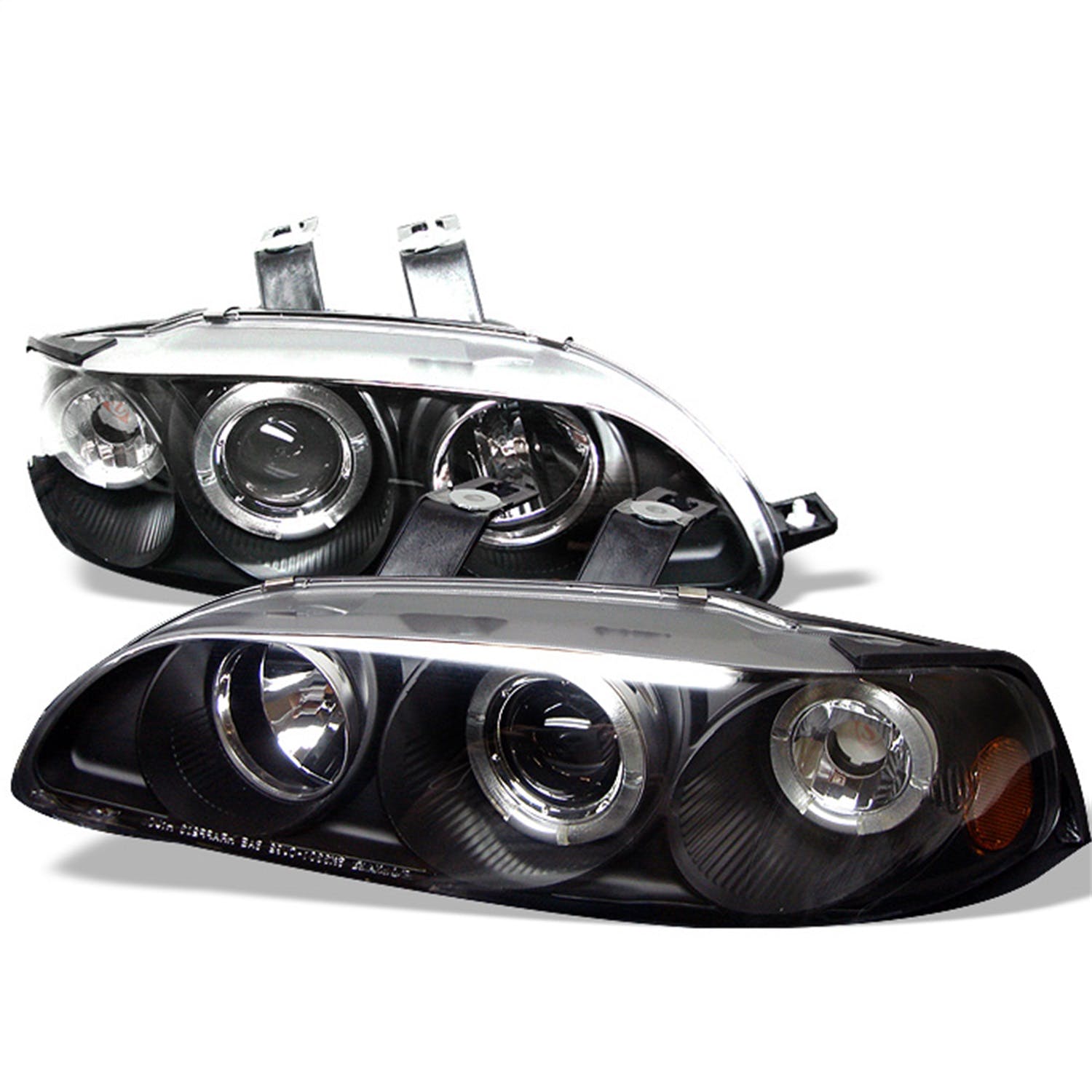 Spyder Auto 5010841 (Spyder) Honda Civic 92-95 2/3DR 1PC Projector Headlights-LED Halo-Amber Reflect