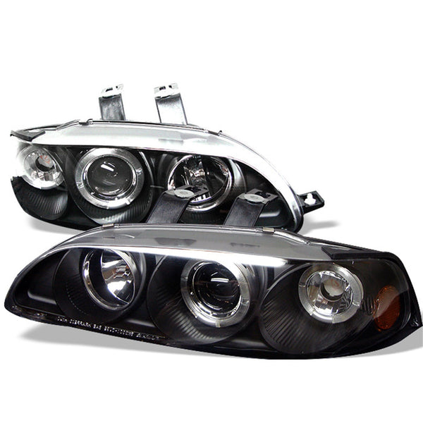 Spyder Auto 5010872 (Spyder) Honda Civic 92-95 4Dr 1PC Projector Headlights-LED Halo-Amber Reflector