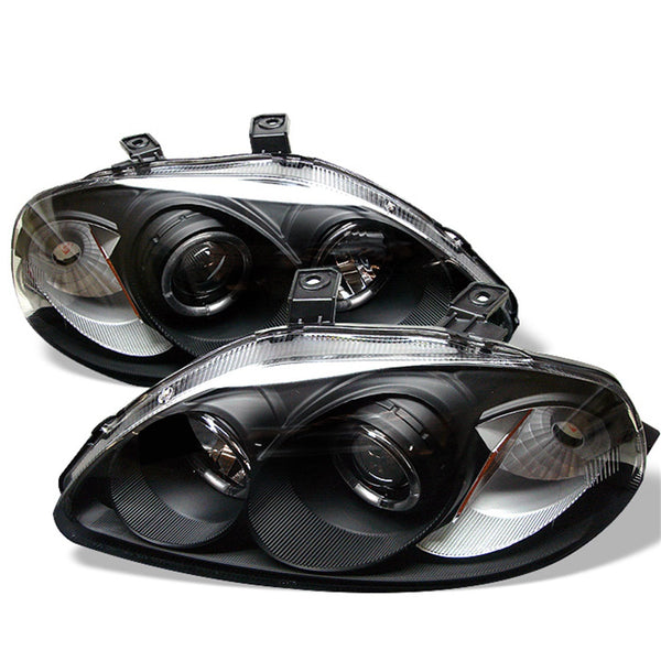 Spyder Auto 5010902 (Spyder) Honda Civic 96-98 Projector Headlights-LED Halo-Amber Reflector-Black-H