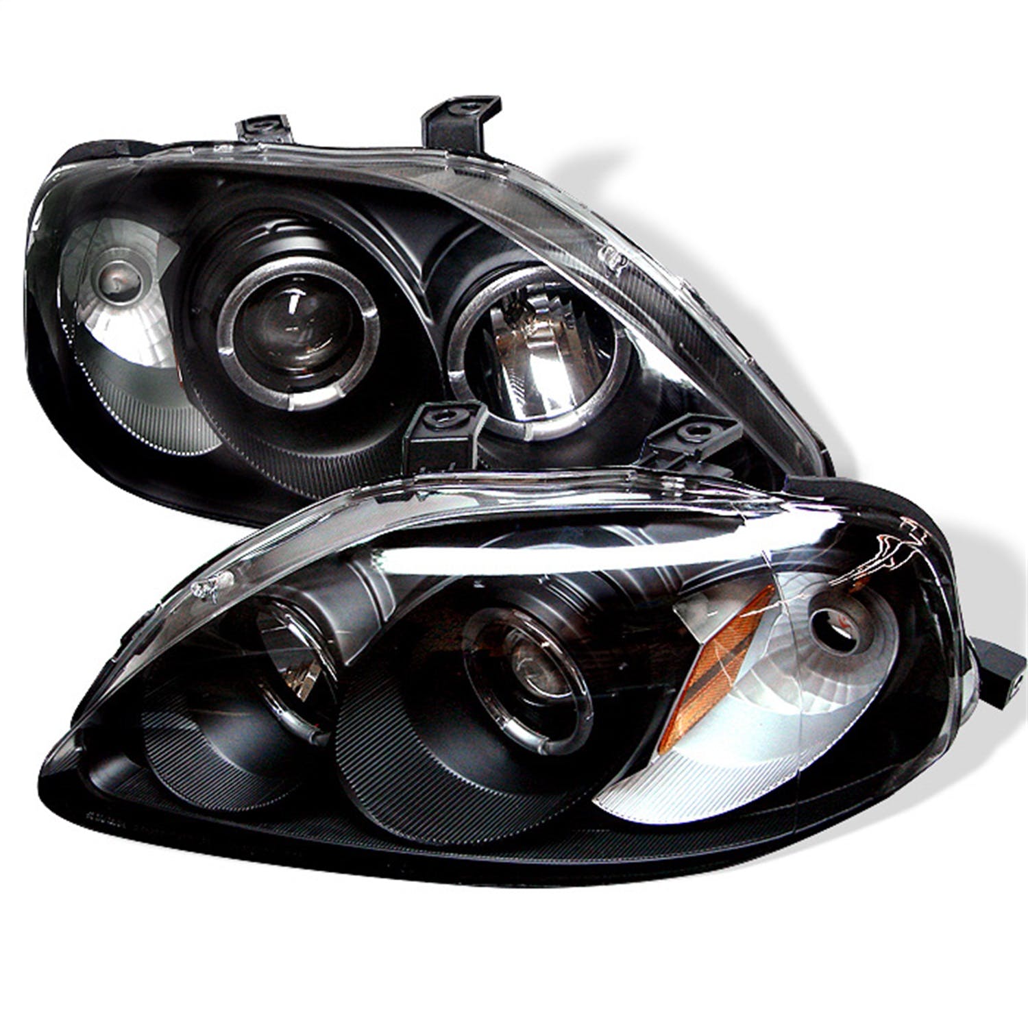 Spyder Auto 5010933 (Spyder) Honda Civic 99-00 Projector Headlights-LED Halo-Black-High H1 (Included