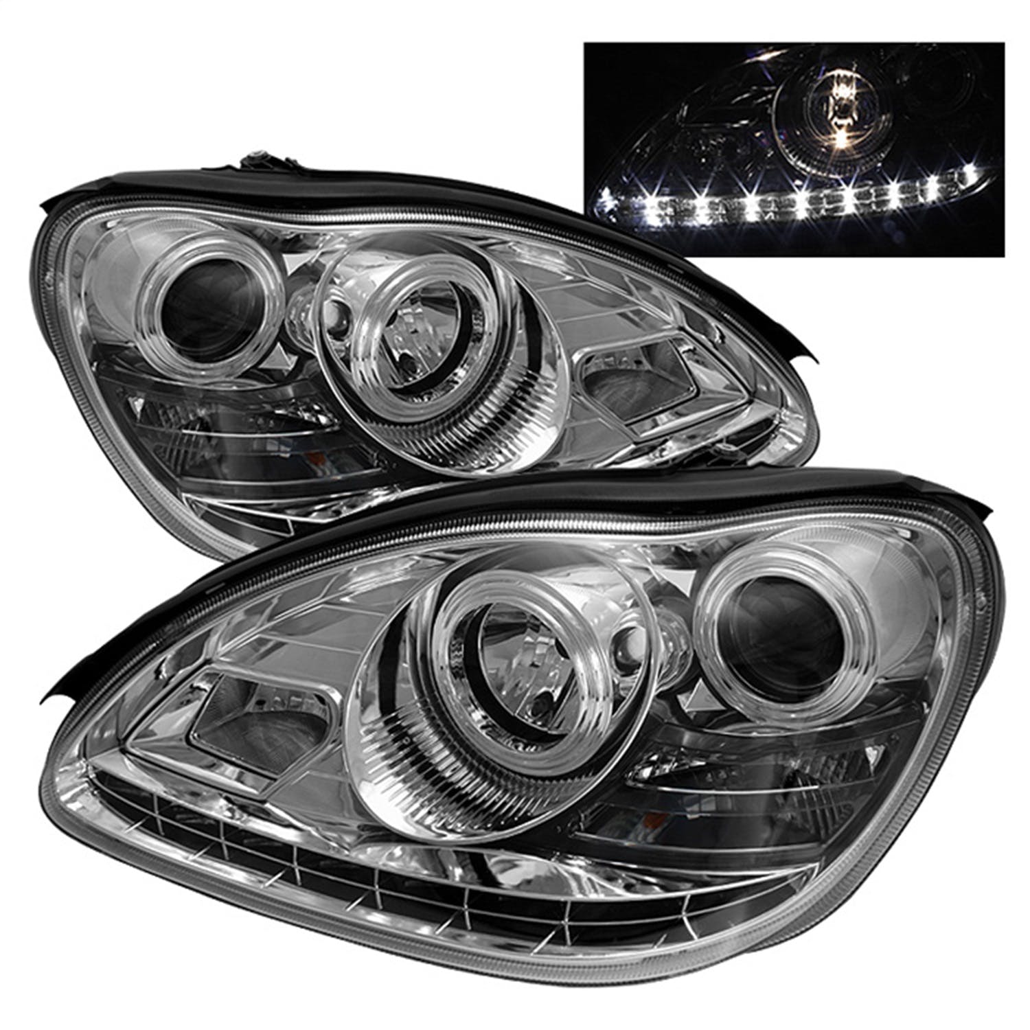 Spyder Auto 5011329 (Spyder) Mercedes Benz S-Class 00-06 Projector Headlights-Halogen Model Only ( n
