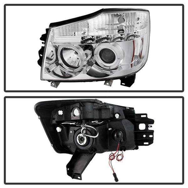 Spyder Auto 5011589 (Spyder) Nissan Titan 04-15/Nissan Armada 04-07 Projector Headlights-LED Halo-LE