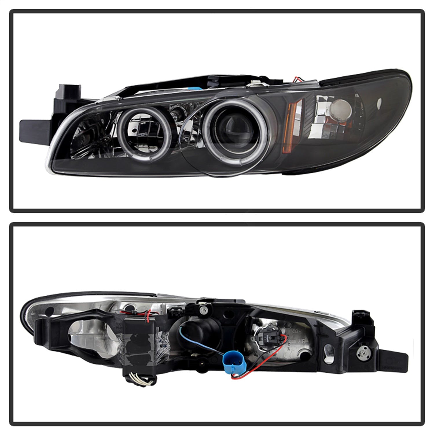 Spyder Auto 5011695 (Spyder) Pontiac Grand Prix 97-03 1PC Projector Headlights-CCFL Halo-Black-High