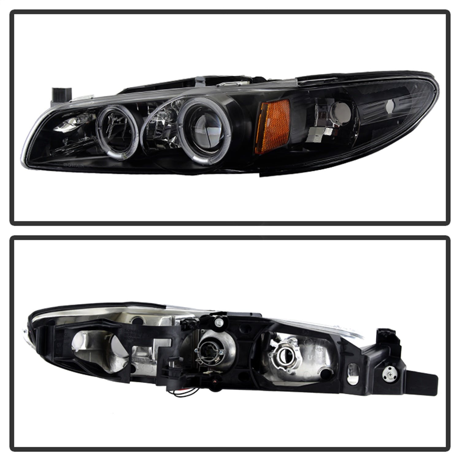 Spyder Auto 5011718 (Spyder) Pontiac Grand Prix 97-03 1PC Projector Headlights-LED Halo-Black-High 9