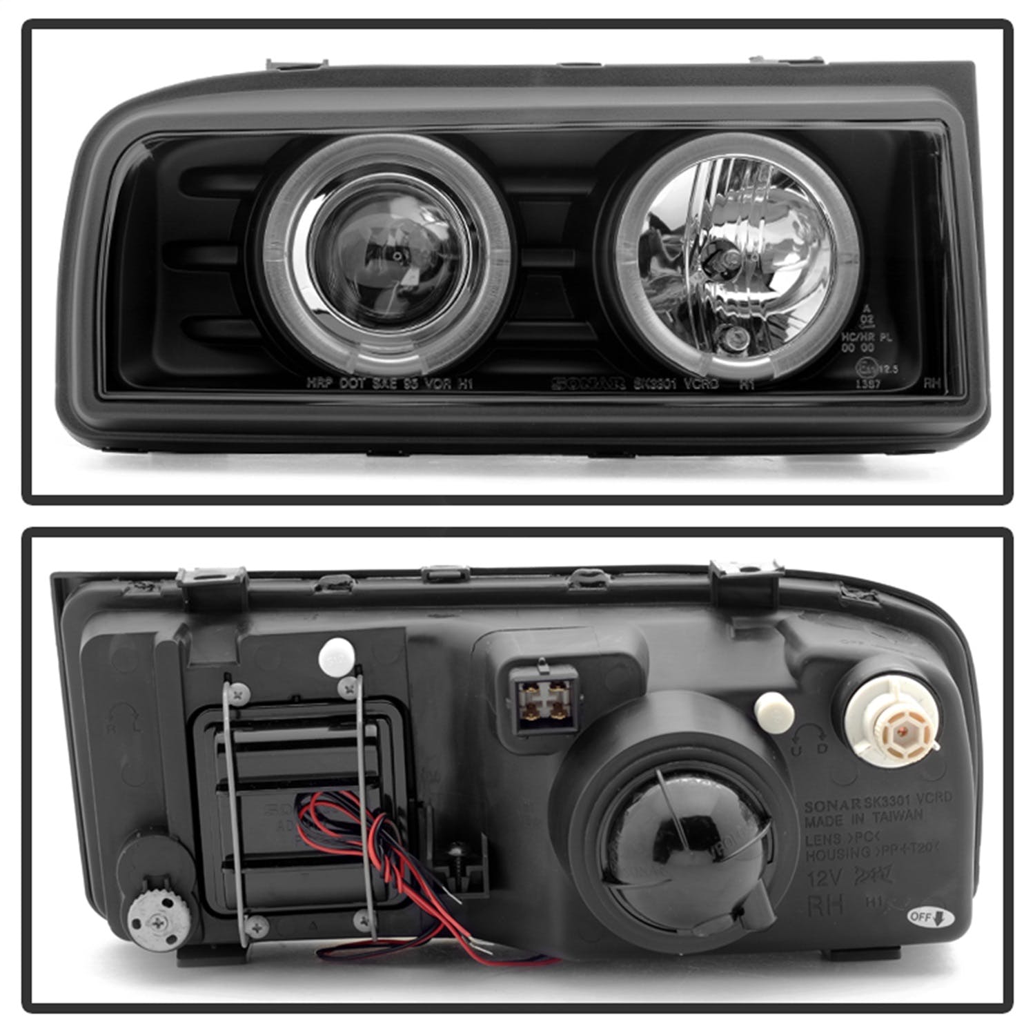 Spyder Auto 5012074 (Spyder) Volkswagen Corrado 90-94 Projector Headlights-LED Halo-Black-High H1 (I